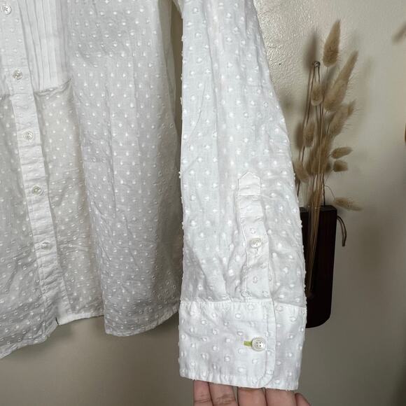 Talbots The Oprah Magazine Collection Size 16 White Textured Button Down - Picture 3 of 9